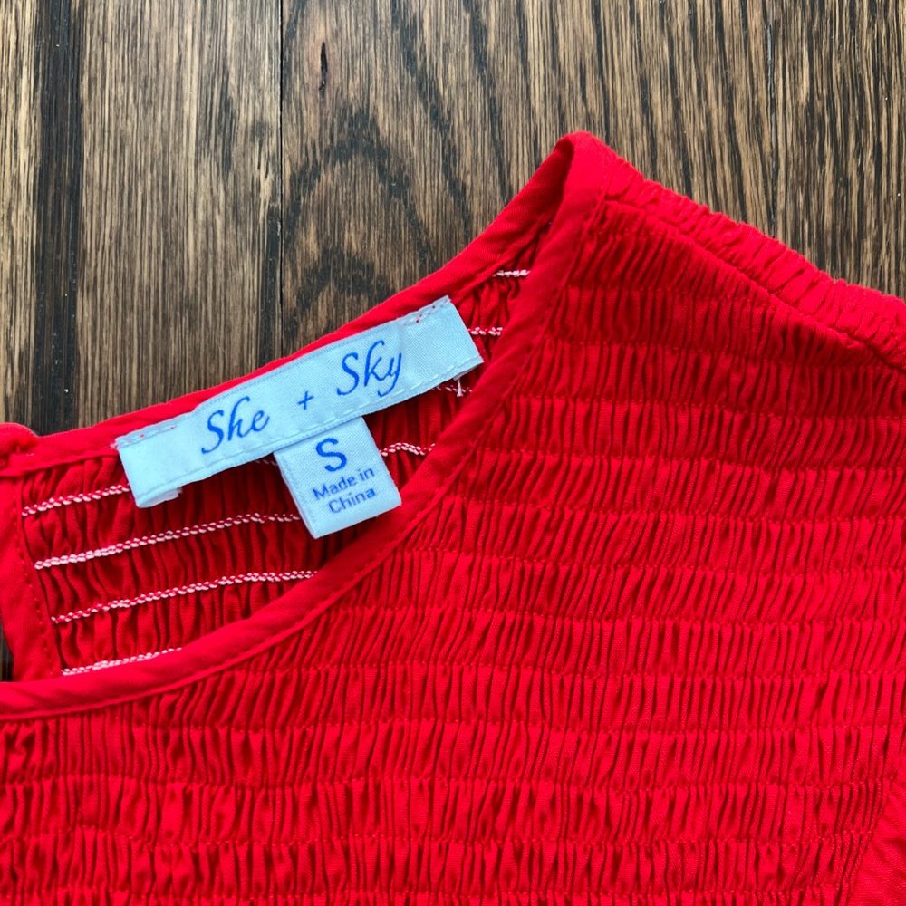 Red Ribbed Crop Top - Picture 4 of 4